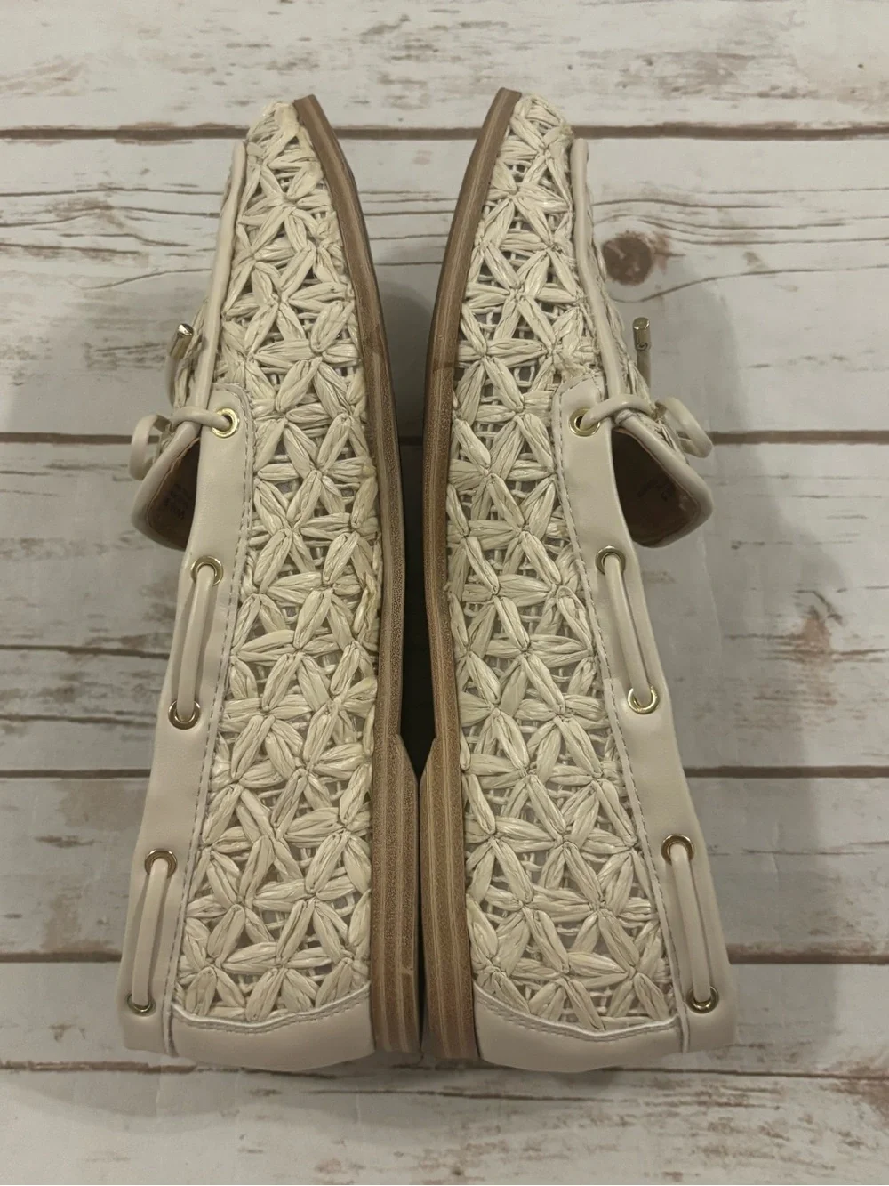 Dolce Vita Modern Loafers Ivory Raffia Size 9.5
